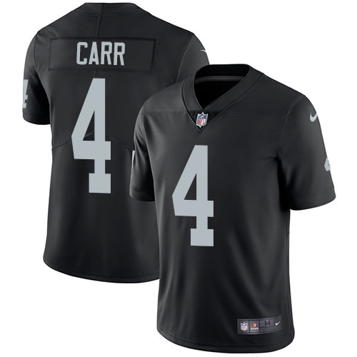 Nike Raiders #4 Derek Carr Black Team Color Men's Stitched NFL Vapor Untouchable Limited Jersey