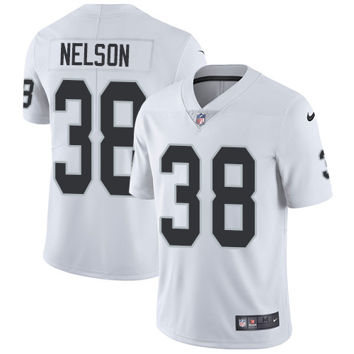 Nike Raiders #38 Nick Nelson White Men's Stitched NFL Vapor Untouchable Limited Jersey - Click Image to Close