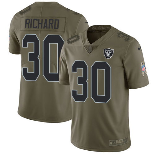 Nike Raiders #30 Jalen Richard Olive Men's Stitched NFL Limited 2017 Salute To Service Jersey