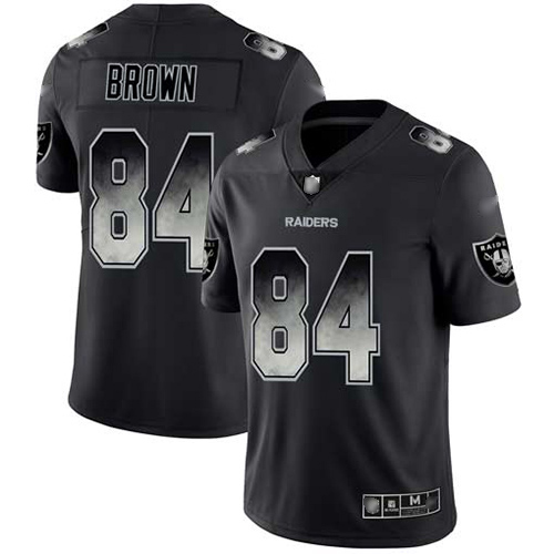 Raiders #84 Antonio Brown Black Men's Stitched Football Vapor Untouchable Limited Smoke Fashion Jersey - Click Image to Close