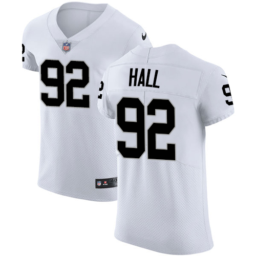 Nike Raiders #92 P.J. Hall White Men's Stitched NFL Vapor Untouchable Elite Jersey