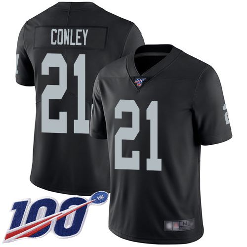 Raiders #21 Gareon Conley Black Team Color Men's Stitched Football 100th Season Vapor Limited Jersey