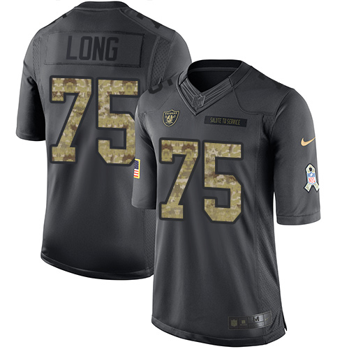 Nike Raiders #75 Howie Long Black Men's Stitched NFL Limited 2016 Salute To Service Jersey - Click Image to Close