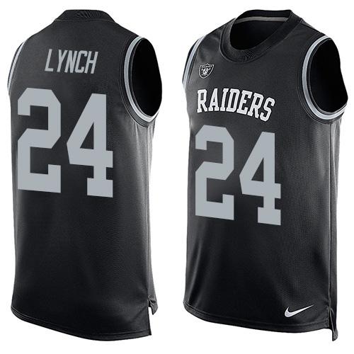 Nike Raiders #24 Marshawn Lynch Black Team Color Men's Stitched NFL Limited Tank Top Jersey - Click Image to Close