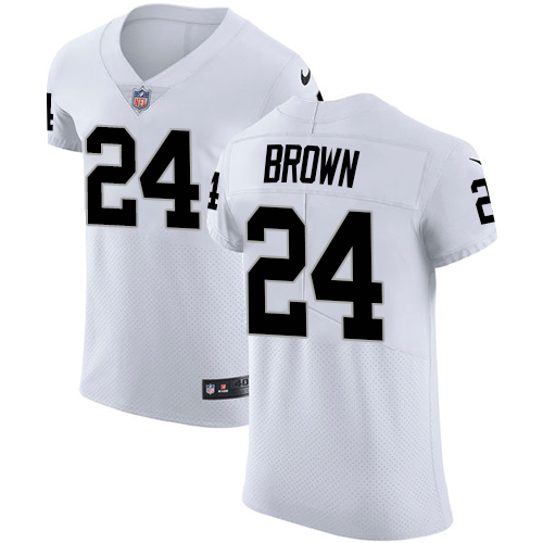 Nike Raiders #24 Willie Brown White Men's Stitched NFL Vapor Untouchable Elite Jersey