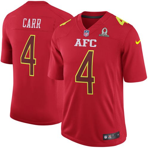 Nike Raiders #4 Derek Carr Red Men's Stitched NFL Game AFC 2017 Pro Bowl Jersey - Click Image to Close