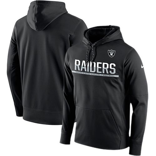 Men's Oakland Raiders Nike Black Sideline Circuit Pullover Performance Hoodie