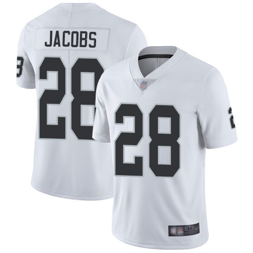 Raiders #28 Josh Jacobs White Men's Stitched Football Vapor Untouchable Limited Jersey - Click Image to Close