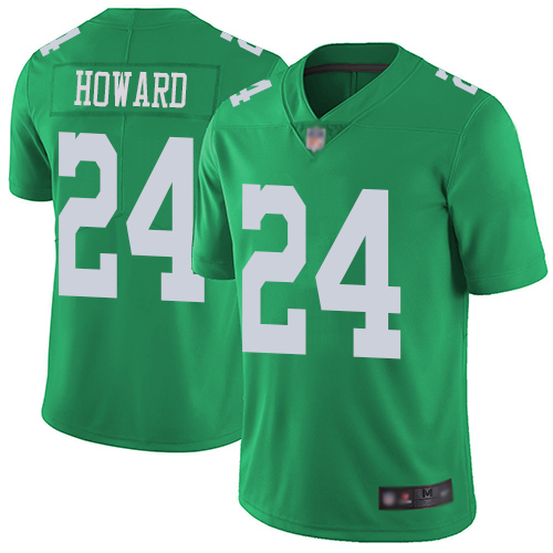 Eagles #24 Jordan Howard Green Men's Stitched Football Limited Rush Jersey