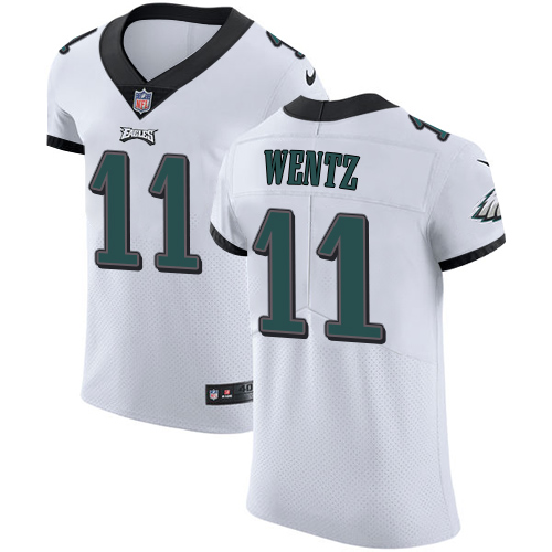 Nike Eagles #11 Carson Wentz White Men's Stitched NFL Vapor Untouchable Elite Jersey