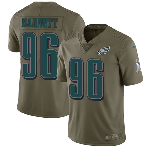 Nike Eagles #96 Derek Barnett Olive Men's Stitched NFL Limited 2017 Salute To Service Jersey