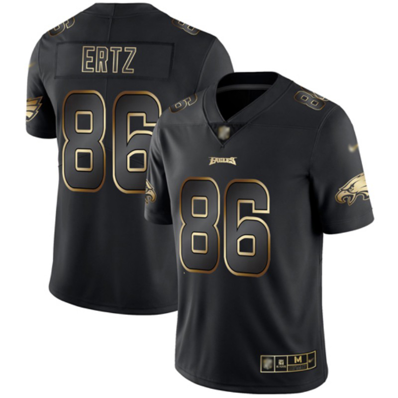 Eagles #86 Zach Ertz Black/Gold Men's Stitched Football Vapor Untouchable Limited Jersey