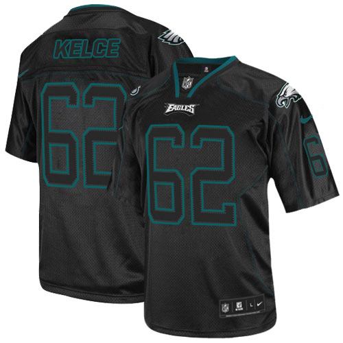 Nike Eagles #62 Jason Kelce Lights Out Black Men's Stitched NFL Elite Jersey - Click Image to Close