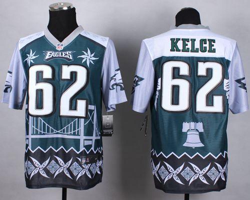 Nike Eagles #62 Jason Kelce Midnight Green Men's Stitched NFL Elite Noble Fashion Jersey - Click Image to Close