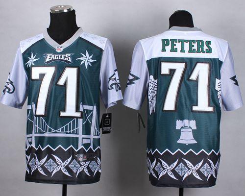 Nike Eagles #71 Jason Peters Midnight Green Men's Stitched NFL Elite Noble Fashion Jersey - Click Image to Close