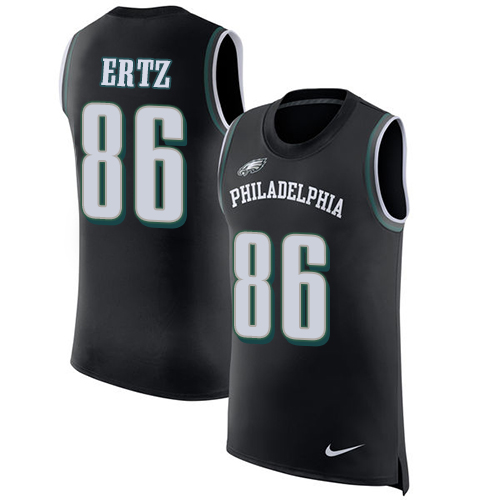 Nike Eagles #86 Zach Ertz Black Alternate Men's Stitched NFL Limited Rush Tank Top Jersey