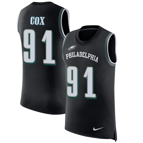 Nike Eagles #91 Fletcher Cox Black Alternate Men's Stitched NFL Limited Rush Tank Top Jersey