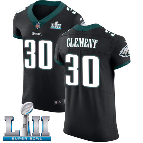 Nike Eagles #30 Corey Clement Black Alternate Super Bowl LII Men's Stitched NFL Vapor Untouchable Elite Jersey