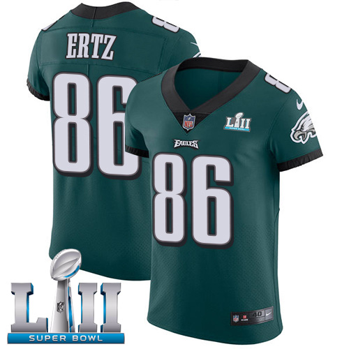 Nike Eagles #86 Zach Ertz Midnight Green Team Color Super Bowl LII Men's Stitched NFL Vapor Untouchable Elite Jersey