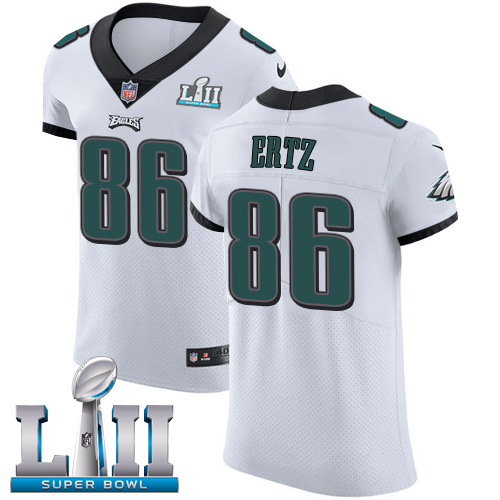 Nike Eagles #86 Zach Ertz White Super Bowl LII Men's Stitched NFL Vapor Untouchable Elite Jersey