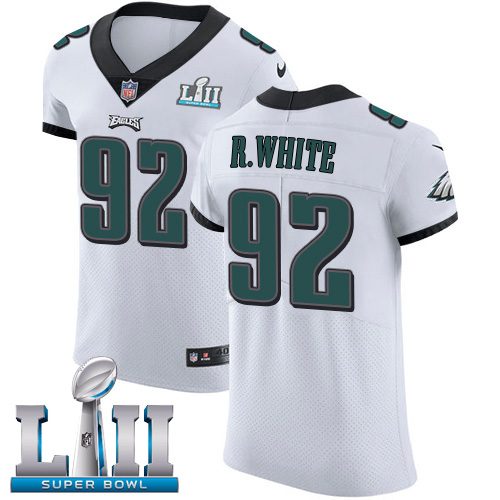 Nike Eagles #92 Reggie White White Super Bowl LII Men's Stitched NFL Vapor Untouchable Elite Jersey - Click Image to Close