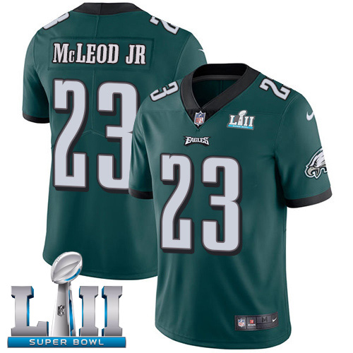 Nike Eagles #23 Rodney McLeod Jr Midnight Green Team Color Super Bowl LII Men's Stitched NFL Vapor Untouchable Limited Jersey