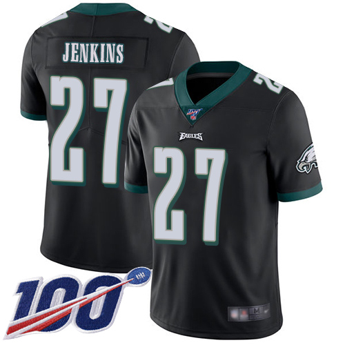 Eagles #27 Malcolm Jenkins Black Alternate Men's Stitched Football 100th Season Vapor Limited Jersey