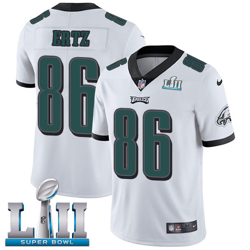 Nike Eagles #86 Zach Ertz White Super Bowl LII Men's Stitched NFL Vapor Untouchable Limited Jersey