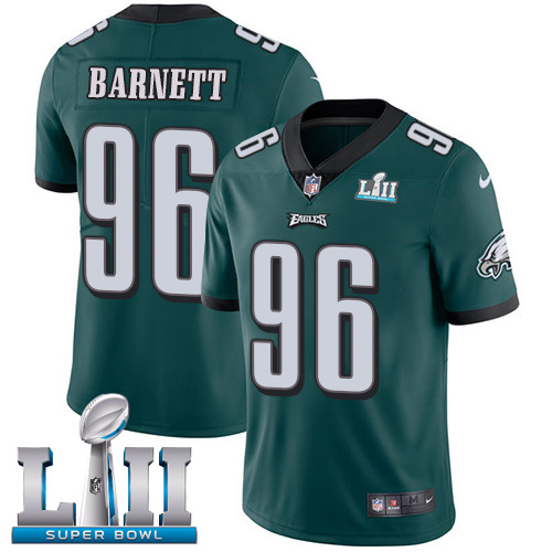 Nike Eagles #96 Derek Barnett Midnight Green Team Color Super Bowl LII Men's Stitched NFL Vapor Untouchable Limited Jersey