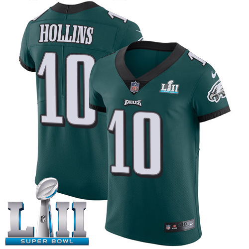 Nike Eagles #10 Mack Hollins Midnight Green Team Color Super Bowl LII Men's Stitched NFL Vapor Untouchable Elite Jersey