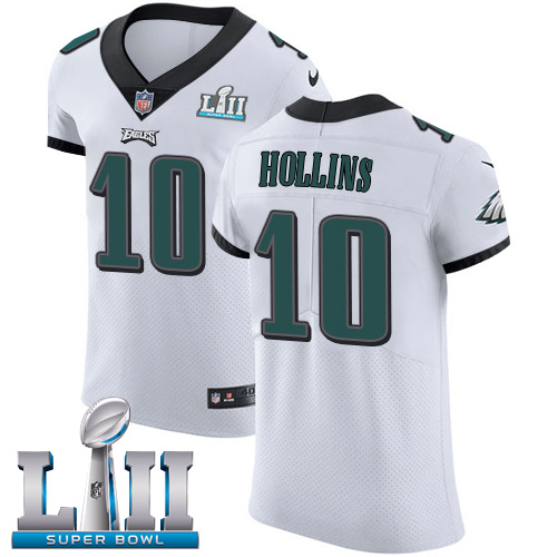 Nike Eagles #10 Mack Hollins White Super Bowl LII Men's Stitched NFL Vapor Untouchable Elite Jersey - Click Image to Close