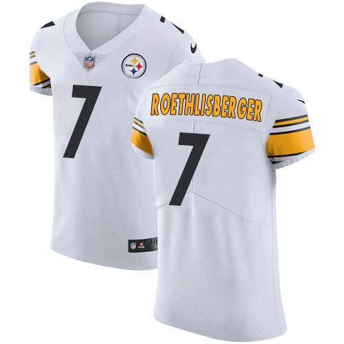 Nike Steelers #7 Ben Roethlisberger White Men's Stitched NFL Vapor Untouchable Elite Jersey