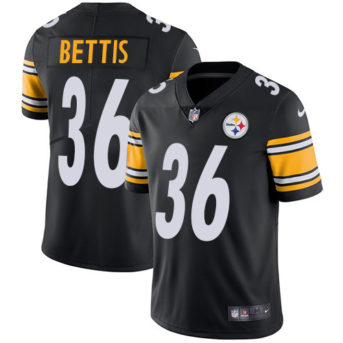 Nike Steelers #36 Jerome Bettis Black Team Color Men's Stitched NFL Vapor Untouchable Limited Jersey - Click Image to Close