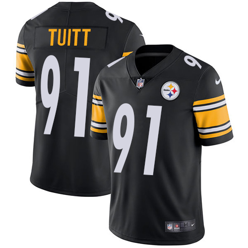 Nike Steelers #91 Stephon Tuitt Black Team Color Men's Stitched NFL Vapor Untouchable Limited Jersey - Click Image to Close