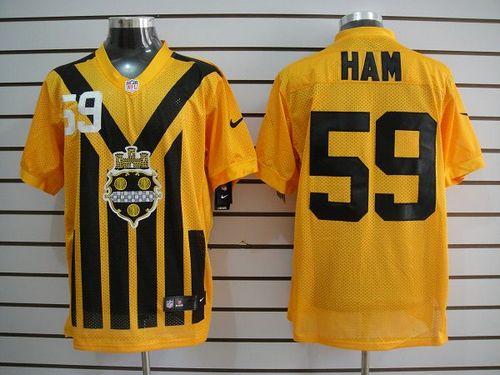 Nike Steelers #59 Jack Ham Gold 1933s Throwback Men's Stitched NFL Elite Jersey