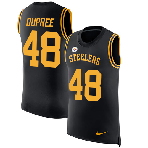 Nike Steelers #48 Bud Dupree Black Team Color Men's Stitched NFL Limited Rush Tank Top Jersey