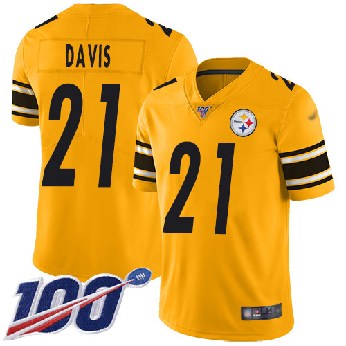 Steelers #21 Sean Davis Gold Men's Stitched Football Limited Inverted Legend 100th Season Jersey