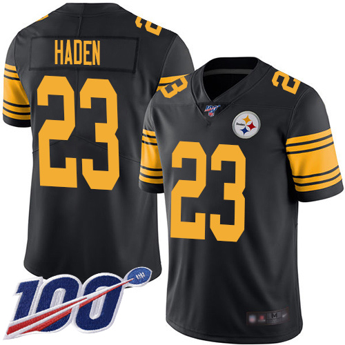 Steelers #23 Joe Haden Black Men's Stitched Football Limited Rush 100th Season Jersey - Click Image to Close