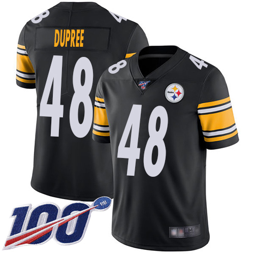 Steelers #48 Bud Dupree Black Team Color Men's Stitched Football 100th Season Vapor Limited Jersey - Click Image to Close