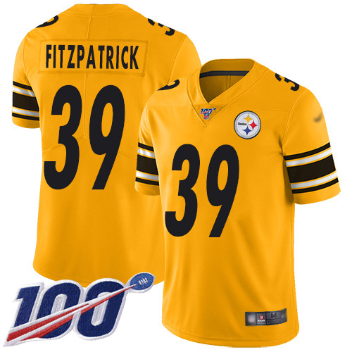 Steelers #39 Minkah Fitzpatrick Gold Men's Stitched Football Limited Inverted Legend 100th Season Jersey - Click Image to Close