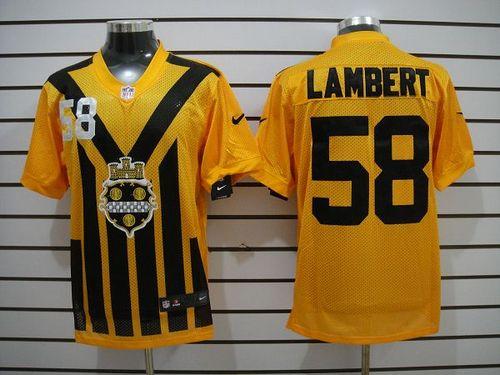 Nike Steelers #58 Jack Lambert Gold 1933s Throwback Men's Stitched NFL Elite Jersey