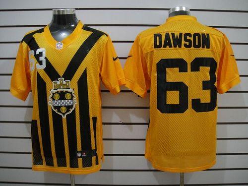 Nike Steelers #63 Dermontti Dawson Gold 1933s Throwback Men's Stitched NFL Elite Jersey