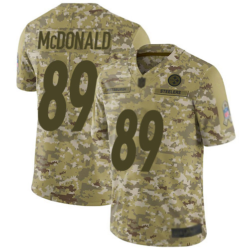 Steelers #89 Vance McDonald Camo Men's Stitched Football Limited 2018 Salute To Service Jersey - Click Image to Close