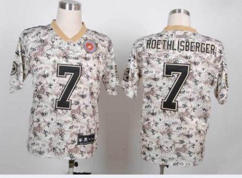 Nike Steelers #7 Ben Roethlisberger Camo Men's Stitched NFL Elite USMC Jersey