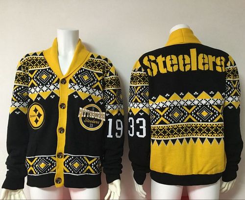 Nike Steelers #33 Black Men's Ugly Sweater