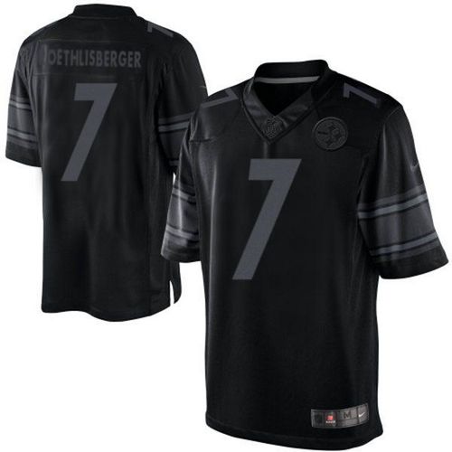 Nike Steelers #7 Ben Roethlisberger Black Men's Stitched NFL Drenched Limited Jersey