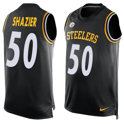 Nike Steelers #50 Ryan Shazier Black Team Color Men's Stitched NFL Limited Tank Top Jersey - Click Image to Close