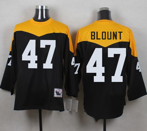 Mitchell And Ness 1967 Steelers #47 Mel Blount Black/Yelllow Throwback Men's Stitched NFL Jersey