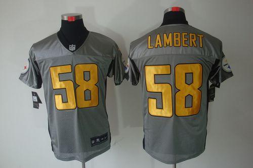 Nike Steelers #58 Jack Lambert Grey Shadow Men's Stitched NFL Elite Jersey