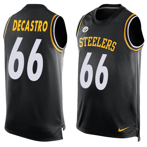 Nike Steelers #66 David DeCastro Black Team Color Men's Stitched NFL Limited Tank Top Jersey - Click Image to Close